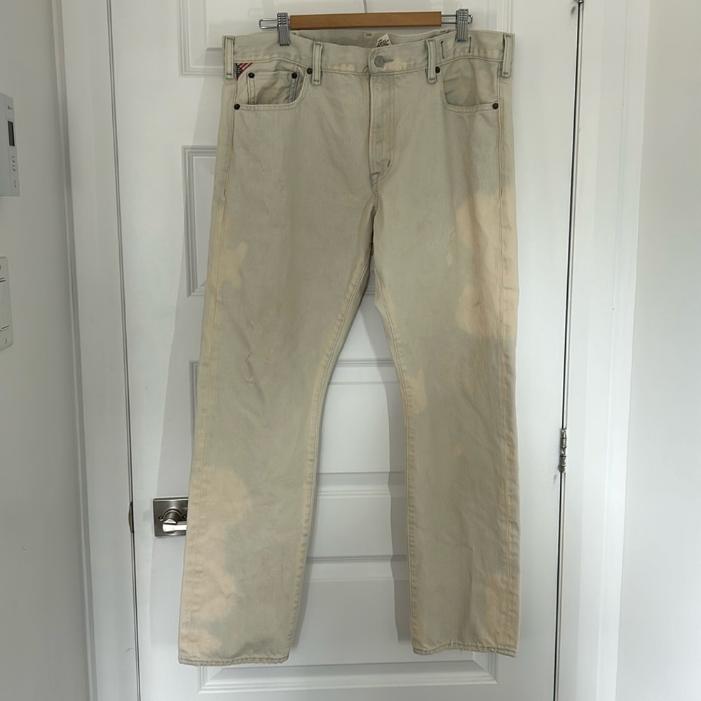 DENIM & SUPPLY - Ralph lauren grunge white destroyed straight jeans size 38x32